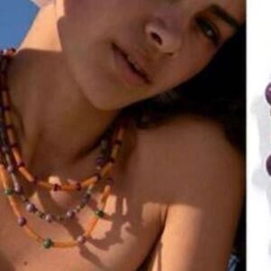 Yellow and black Beaded Necklace M405